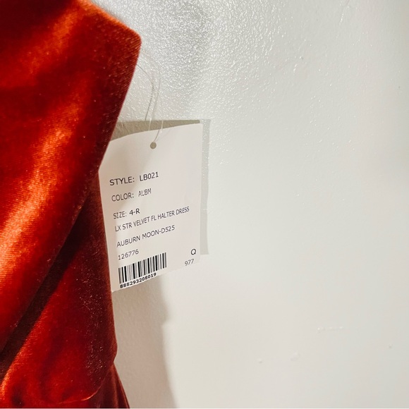 NWT Lovely Drew Square Neck Velvet Maxi Dress with Front Slit in Auburn Moon - Picture 3 of 8
